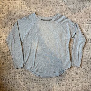 Athleta Gray Long Sleeve with Mesh Back Panel